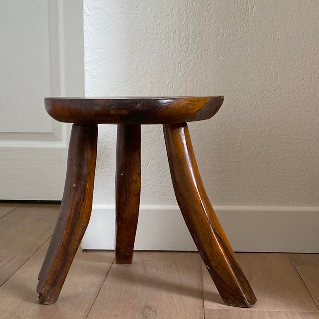 Brutalist Tripod Stool, 1950s For Sale - Image 4 of 12
