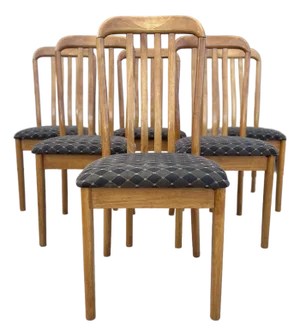 Danish Mid Century Modern Style Dining Chairs | Set of Six in Benny Linden Style