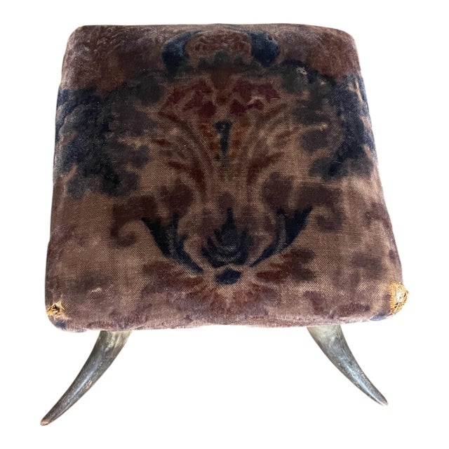 Victorian American Victorian Era Steer Horn Footstool c.1880 For Sale - Image 3 of 9