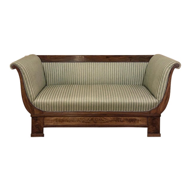 19th Century French Charles X Mahogany Sofa For Sale