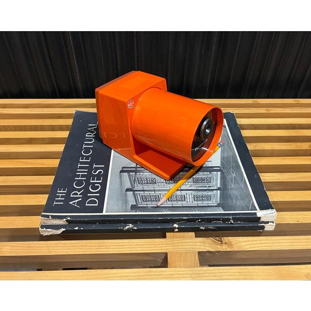 Drawing/Sketching Materials Vintage Mid Century Orange Panasonic Pencil Sharpener For Sale - Image 7 of 7