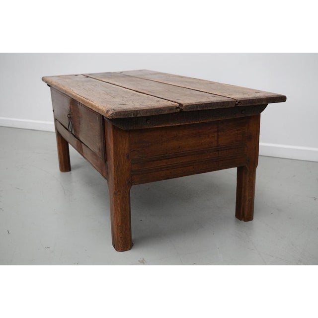 Antique Spanish Farmhouse Rustic Chestnut Coffee Table For Sale - Image 12 of 18