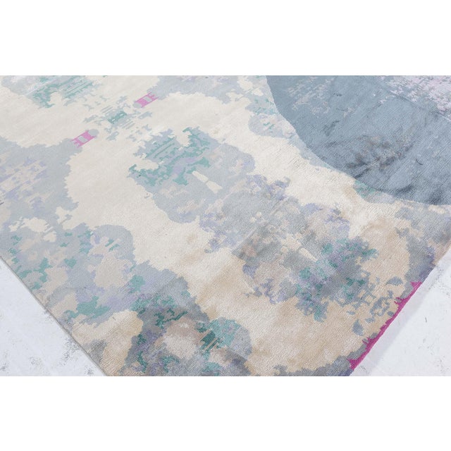 Modern Eskayel Jangala Abstract Green Hemp Rug by Doris Leslie Blau For Sale In New York - Image 6 of 7