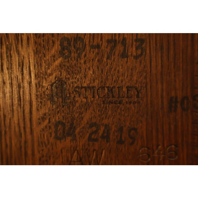 Stickley Mission Collection 46" Round Oak Pedestal Dining Table For Sale - Image 16 of 18