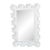 Vintage 1980s White Ruffled Carved Look Molded Fiberglass Wall Mirror Serge Roche Style For Sale