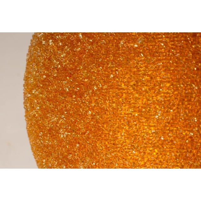 Plastic French Pendant Light in Textured Orange Acrylic Glass, 1970 For Sale - Image 7 of 9