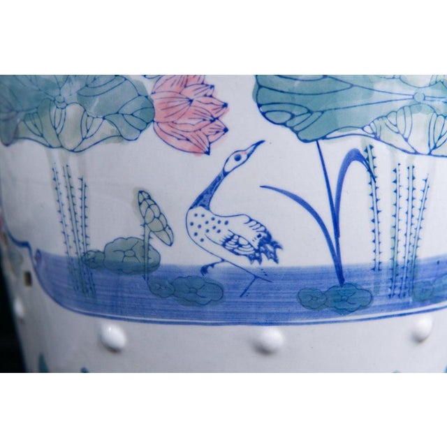 Porcelain Stool with Floral Decor For Sale - Image 9 of 14
