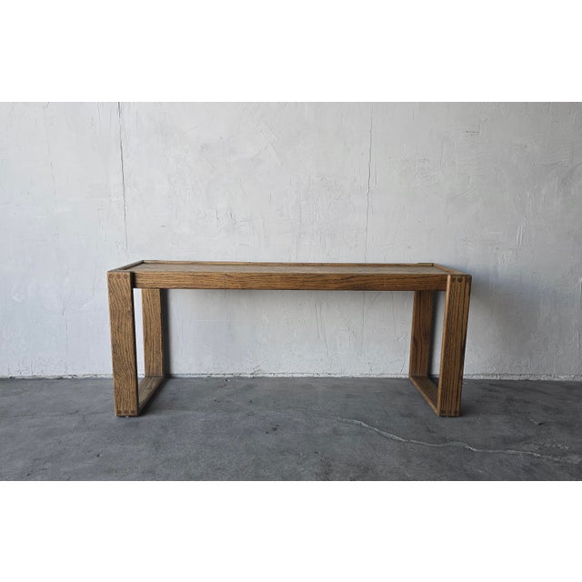 Contemporary Minimalist Oak Console Table by Lou Hodges For Sale - Image 3 of 7