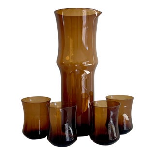 Vintage Amber Cocktail Set For Sale