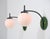 Italian Curved Wall Sconces with Opaline Globes and Green Backplates, 1950s, Set of 2 For Sale - Image 4 of 11