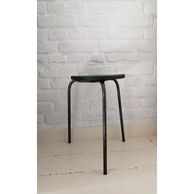 Wood Vintage Industrial Black Stool For Sale - Image 7 of 18