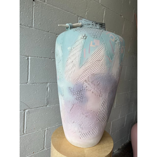 1980s Monumental Gail Markiewicz Hand Built Sculptural Ceramic Vessel, Signed For Sale - Image 5 of 11
