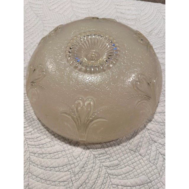 Early 20th Century Art Deco Frosted Glass Ceiling Light Shades - a Pair For Sale - Image 9 of 12
