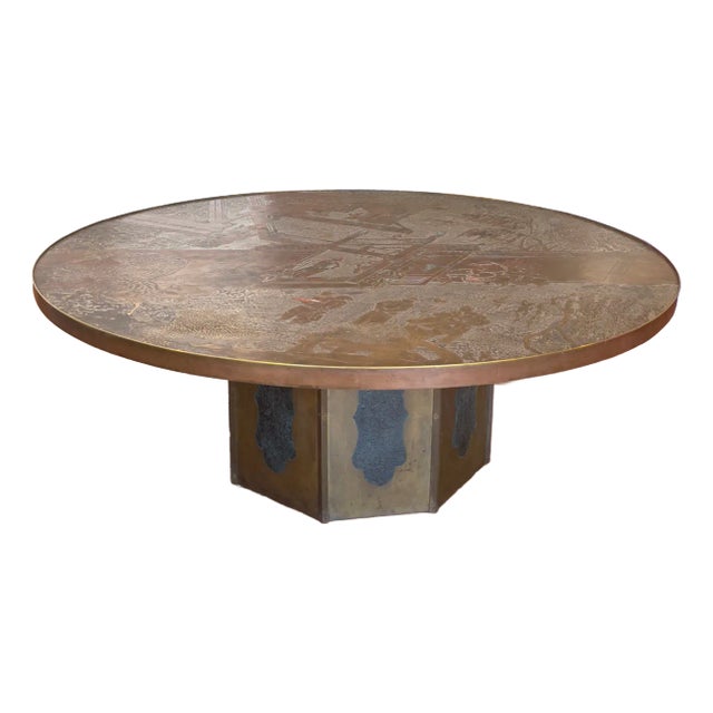 1960s Philip and Kelvin LaVerne Mid Century Modern Chan Coffee Table, Bronze For Sale