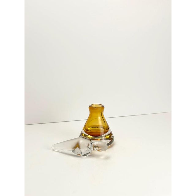 Murano Glass Perfume Bottle with Tall Crystal Stopper, 1960s For Sale - Image 3 of 10