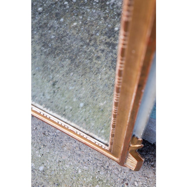 Wood Antique French Louis XVI Style Mirror in Gilded Wood, 1890s For Sale - Image 7 of 9