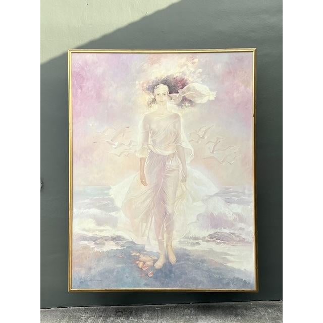 Vintage Monumental Original Abstract Figurative Oil Painting on Canvas For Sale - Image 11 of 12