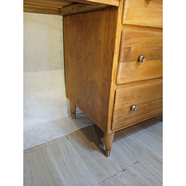 Vintage Mid-Century Modern Solid Birch "Roomates" Writing Desk by Baumritter (Ethan Allen) For Sale - Image 10 of 18