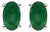 14K White Gold 5x3 MM Oval Green Emerald Solitaire Stud Earrings, A Pair For Sale