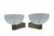 A rare pair of murano venini glass sconces; the delicate circular diffusers are entirely handcrafted using the reticello...