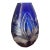 Mid-Century Bohemian Cobalt Cut-to-Clear Crystal Ovoid Palmette Vase For Sale