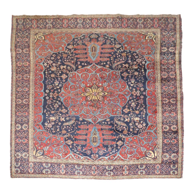 Traditional Antique Persian Meshed Square Rug no. 10971 For Sale