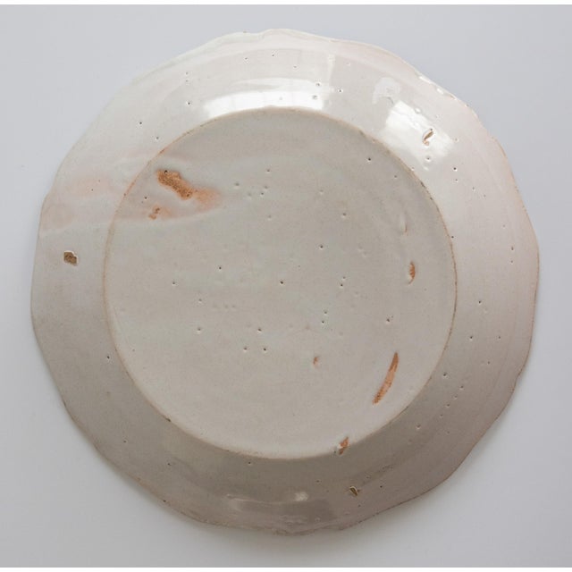 18th Century 18th Century French Nevers Birdbath Polychrome Faïence Plate For Sale - Image 5 of 6