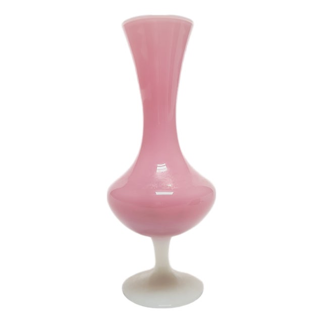 Glass Vase attributed to Stelvia for Empoli, Italy, 1950s For Sale