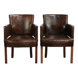 Vintage Dining Chairs in Cowhide Leather, Set of 2 For Sale