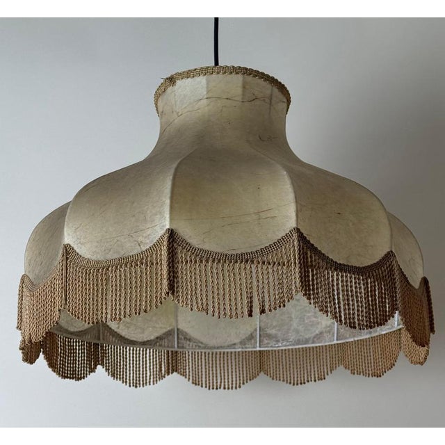 Vintage Cocoon Lamp with Fringes, Germany, 1970s For Sale - Image 6 of 14