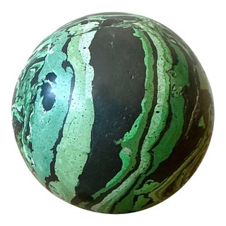 Boho Artisanal Pigmented Plaster Scagliola Sphere For Sale
