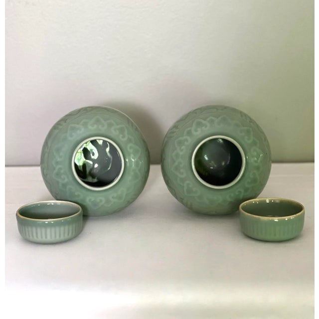 Pair of Chinese Celadon Ginger Jars, 1960s For Sale - Image 10 of 12