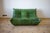 1970s Dubai Green Leather Togo Lounge Chair, Corner and 2-Seat Sofa by Michel Ducaroy for Ligne Roset, 1979, Set of 3 For Sale - Image 5 of 14