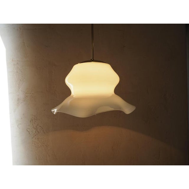 Mid-Century Glass Chandelier, Czechoslovakia, 1960s For Sale - Image 10 of 11