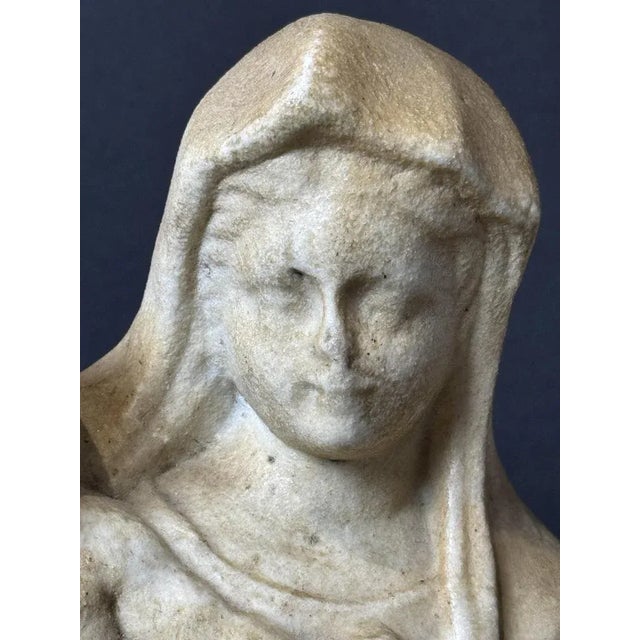 Italian Emilian Artist, Sculpture Depicting the Madonna and Child, 16th Century, Marble For Sale - Image 3 of 13