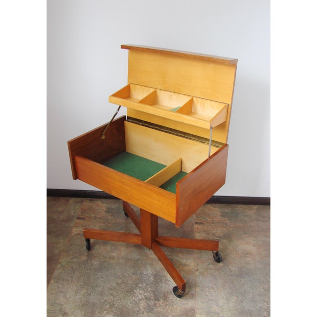 Modern Small Cabinet on Castors, 1960s For Sale - Image 3 of 11