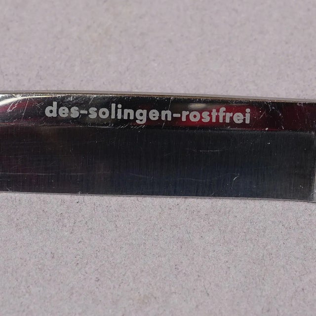 Mid 20th Century Vintage Stainless Steel and Horn Tableware Set for 6 Germany 1950s For Sale - Image 5 of 7