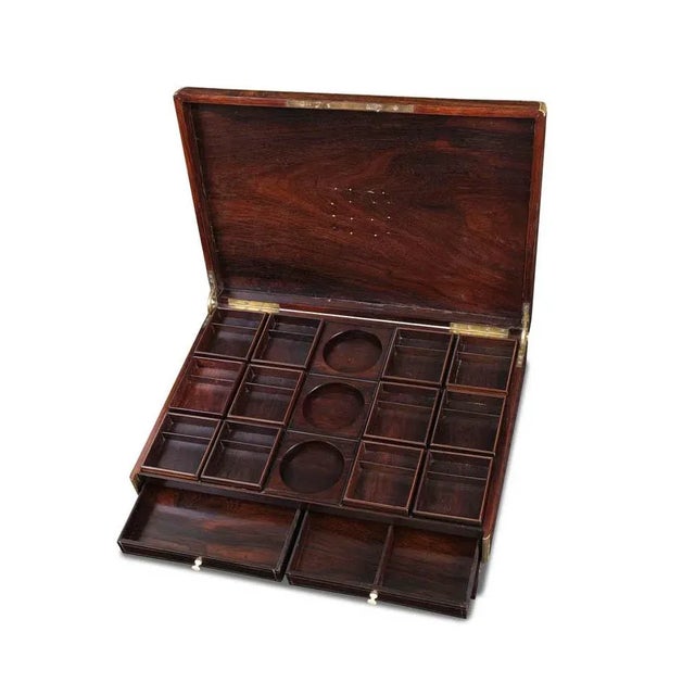 Rosewood Box with Brass Details, France, 1850s For Sale - Image 3 of 5