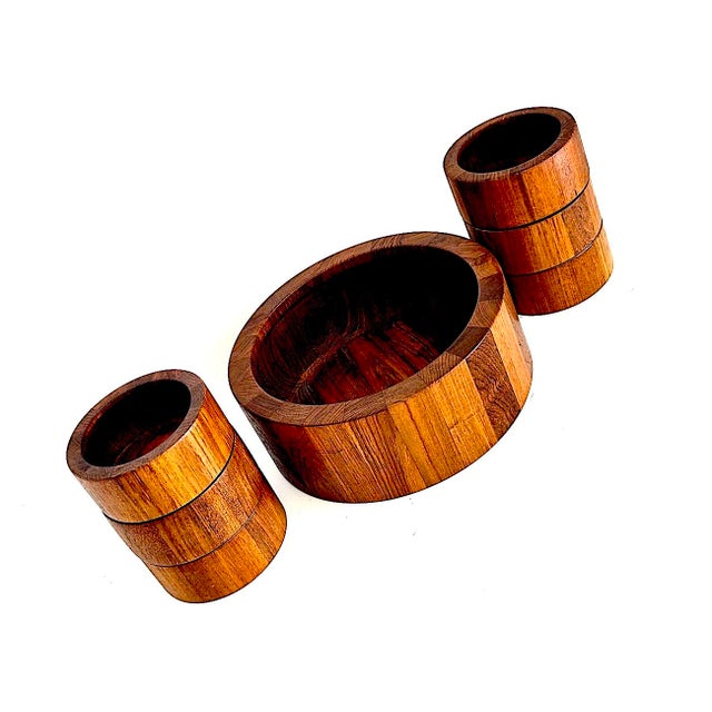 Offered is an iconic early 1960s set of Danish Teak wood bowls, designed by Jens h. Quistgaard for Dansk. This is the...