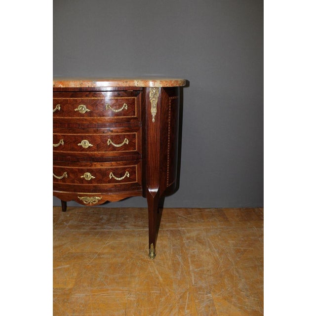 Louis XV Style Rognon Marquetry Chest of Drawers, 1900s For Sale - Image 5 of 14