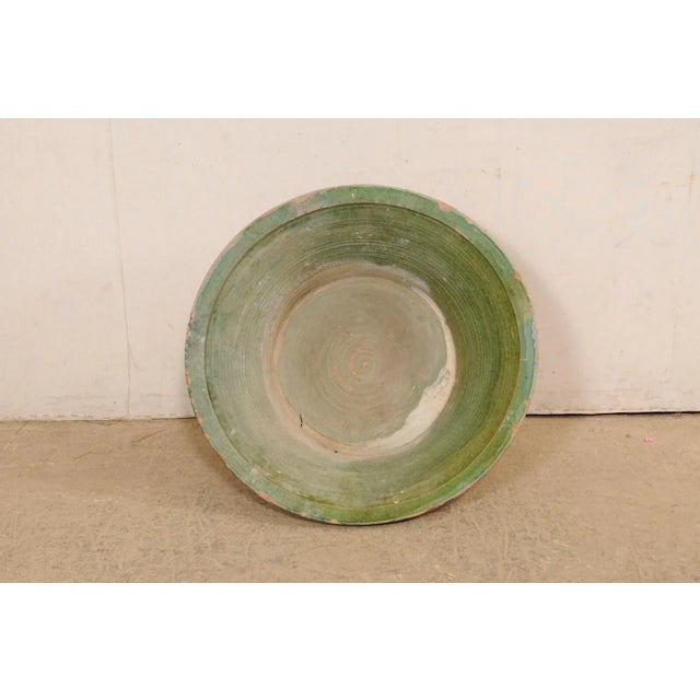 Spanish Antique Spanish Green Terracotta Bowl For Sale - Image 3 of 11