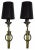 A pair of patina brass French pair of sconces from 1960 designed by Jacques Adnet. This features gold and gunmetal. US...