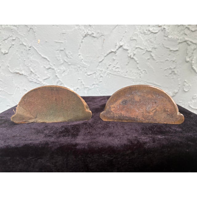 Vintage Solid Bronze Art Nouveau “Girl at Fountain” Bookends – Pair For Sale - Image 10 of 11