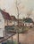 Rustic Danish Artist, European Village, 1940s, Oil Painting on Canvas, Framed For Sale - Image 3 of 12