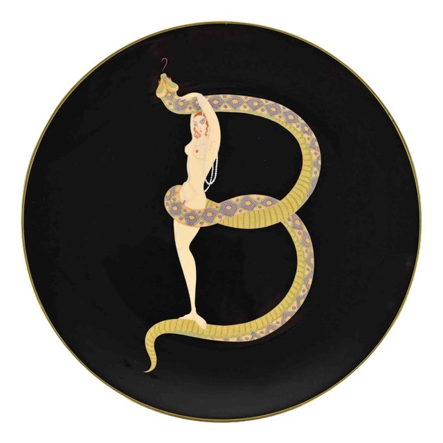 The Alphabet after Erté, B Plate, 1986, Ceramic For Sale