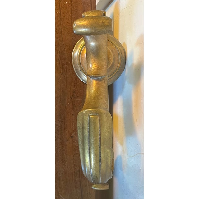 Metal Large Antique 19th Century Georgian Style Heavy Cast Brass Doctor's Door Knocker For Sale - Image 7 of 13