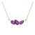 Deep Purple Amethyst Pear Gemstone Necklace | 18k Yellow Gold Plated Fan Cluster Pendant Necklace | February Birthstone Statement Jewelry For Sale