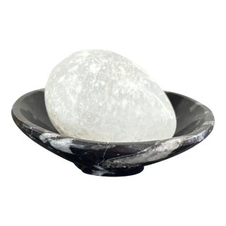 Vintage Crystal Egg Polished - Fossil Bowl (2pc) For Sale