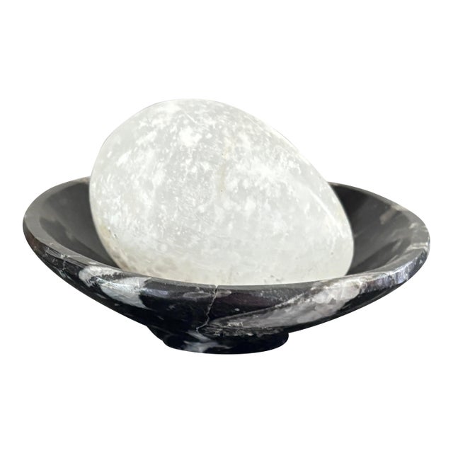 Vintage Crystal Egg Polished - Fossil Bowl (2pc) For Sale