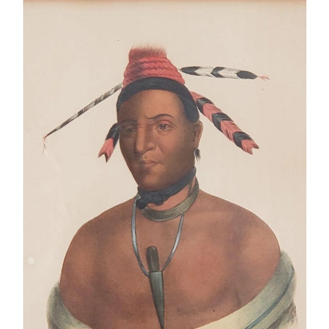 Realism Hand-Colored Engraving of American Indians, 19th Century For Sale - Image 3 of 5